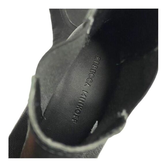 REBECCA MINKOFF Darsea Chelsea Ankle Booties Silver Heel in Black Size 7 NEW - Picture 7 of 8